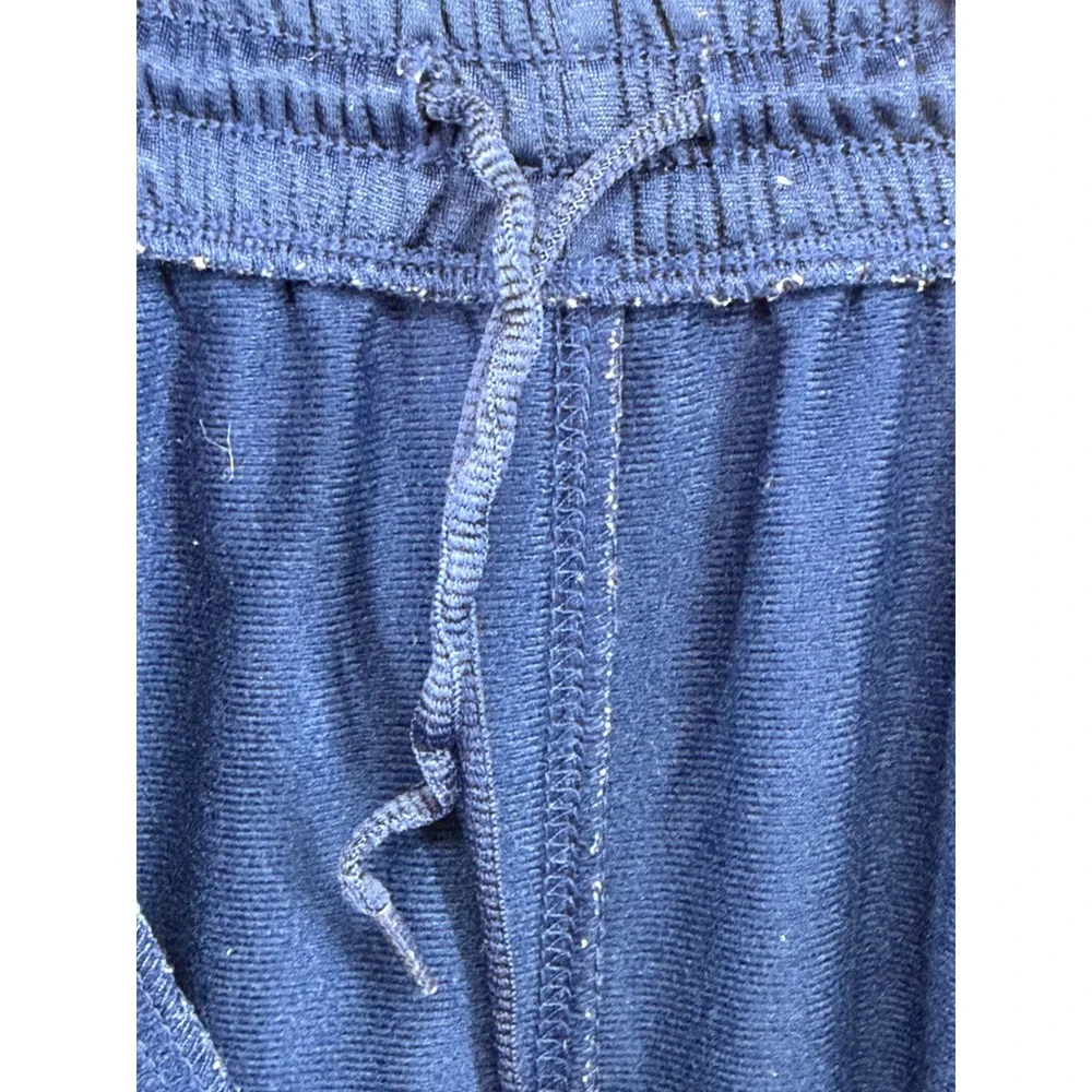 Nike Mens Navy Blue‎ White Striped Track Pants Large 133696 Zip Ankle Athletic
